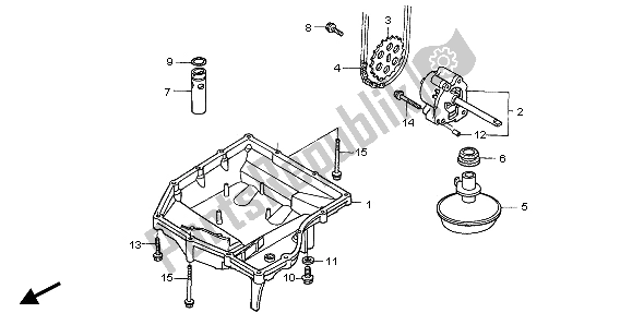 All parts for the Oil Pan & Oil Pump of the Honda CBF 600S 2007