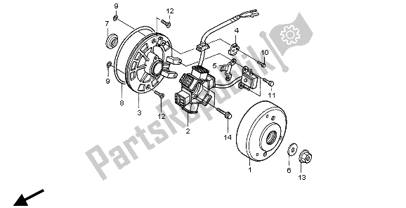 Wszystkie części do Generator Honda XR 70R 1997