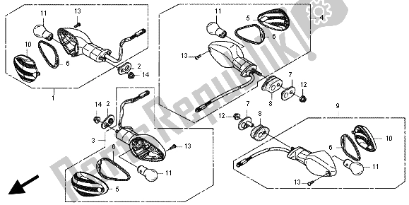 Todas as partes de Piscadela do Honda CBR 600 RR 2012