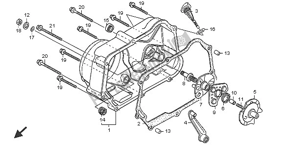 All parts for the Right Crankcase Cover of the Honda CRF 70F 2005