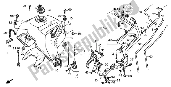 All parts for the Fuel Tank of the Honda XL 1000V 2008