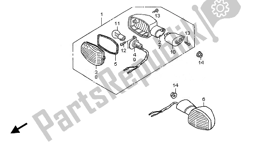 All parts for the Winker of the Honda CBF 600 NA 2008