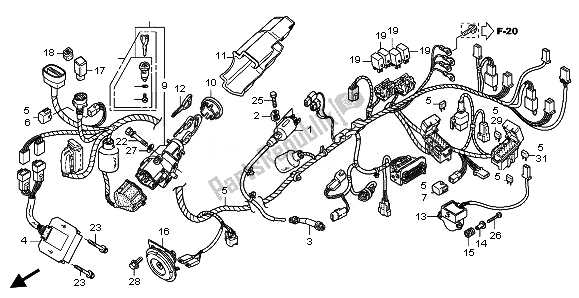 All parts for the Wire Harness of the Honda FES 125 2011