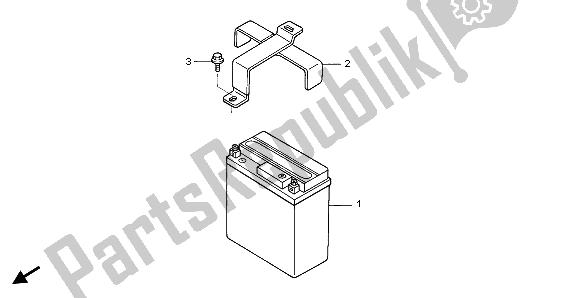 All parts for the Battery of the Honda SCV 100F 2007