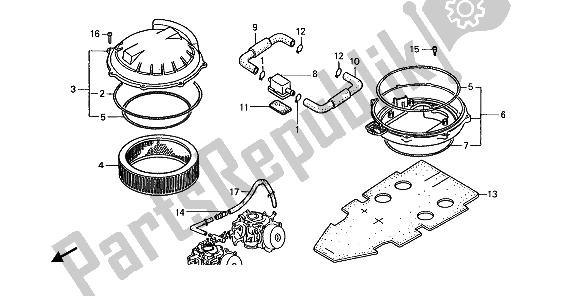 Todas las partes para Filtro De Aire de Honda ST 1100 1992