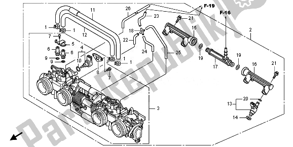 Todas as partes de Corpo Do Acelerador do Honda CB 1300 SA 2010