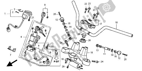All parts for the Handle Pipe & Top Bridge of the Honda NC 700 XA 2012