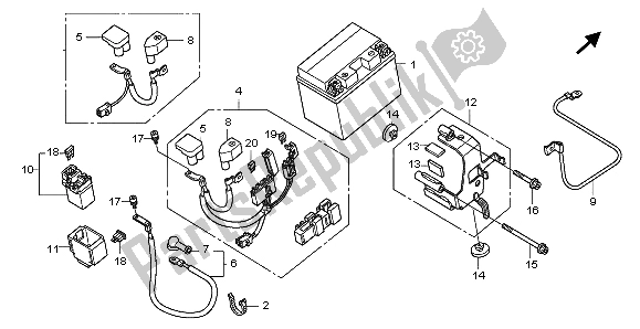 All parts for the Battery of the Honda CBF 1000T 2007