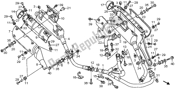 Toutes les pièces pour le Silencieux D'échappement du Honda XL 1000 VA 2008