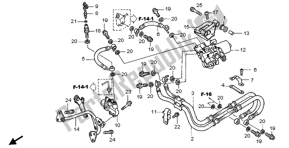 All parts for the Rear Brake Hose of the Honda VFR 800A 2009