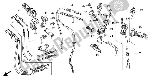 Todas las partes para Manejar Palanca E Interruptor Y Cable de Honda CRF 150R SW 2007