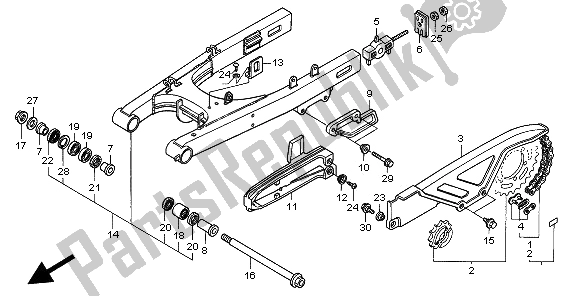 Toutes les pièces pour le Bras Oscillant du Honda SLR 650 1997