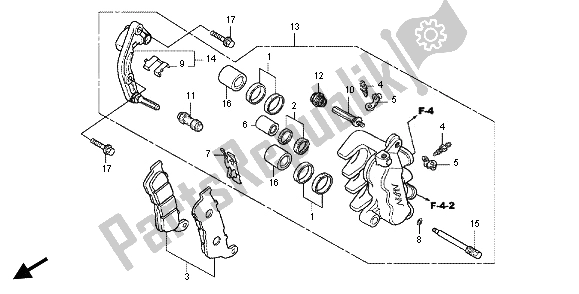 Tutte le parti per il Pinza Freno Anteriore del Honda SH 125 2012