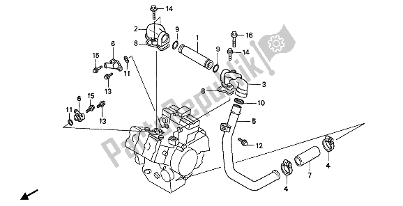 All parts for the Water Pipe of the Honda VFR 750F 1992