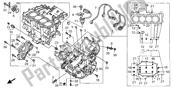 All parts for the Crankcase of the Honda CBF 1000A 2006