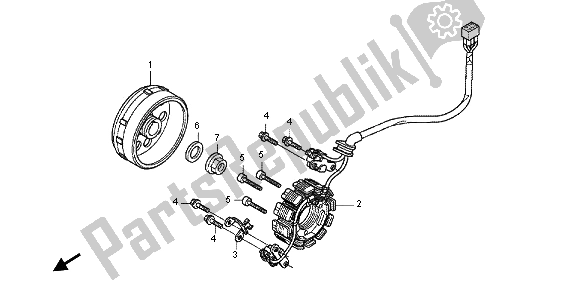 All parts for the Generator of the Honda CRF 250R 2012