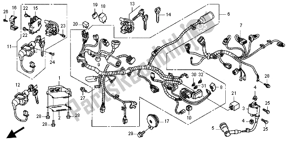Todas las partes para Arnés De Cables de Honda WW 125 EX2 2012