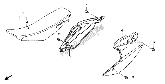 Wszystkie części do Siedzenie I Pokrycie Boczne Honda CRF 450X 2006