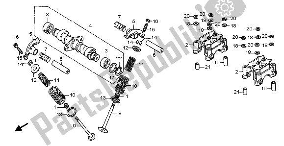 All parts for the Camshaft & Valve of the Honda CA 125 1997