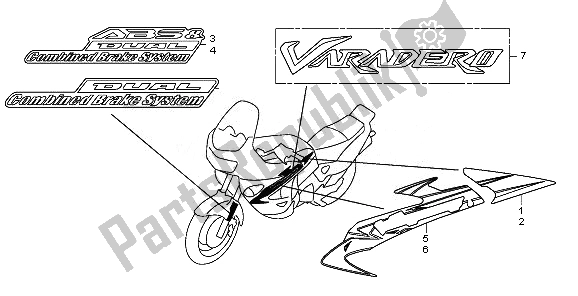 All parts for the Mark & Stripe of the Honda XL 1000 VA 2008