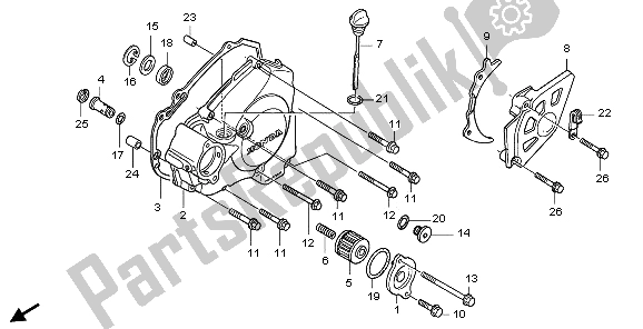 All parts for the L. Crankcase Cover of the Honda CRF 250X 2006