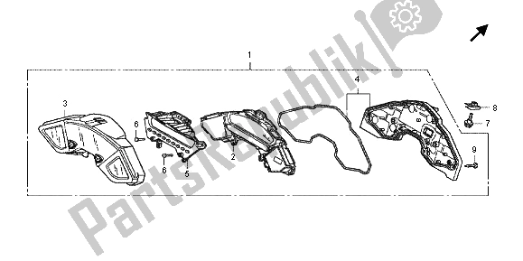 Alle onderdelen voor de Meter (kmh) van de Honda CB 1000R 2012