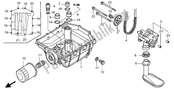 Toutes les pièces pour le La Pompe à Huile du Honda VTR 1000F 2002