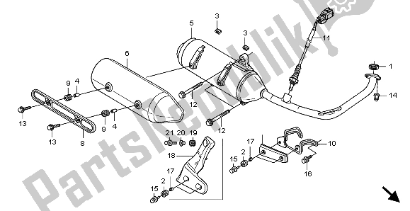 Todas las partes para Silenciador De Escape de Honda FES 125A 2007