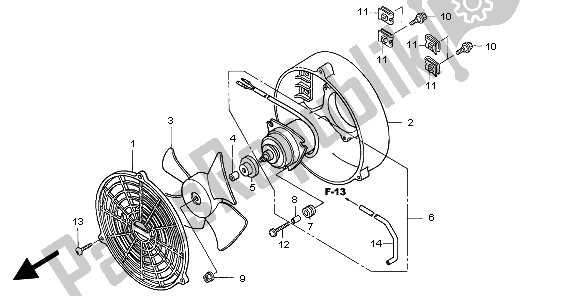 All parts for the Cooling Fan of the Honda TRX 350 FE Fourtrax 4X4 ES 2006