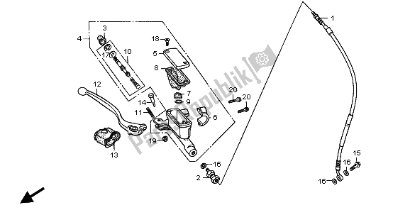 Todas las partes para Fr. Cilindro Maestro Del Freno de Honda CR 80R SW 1996