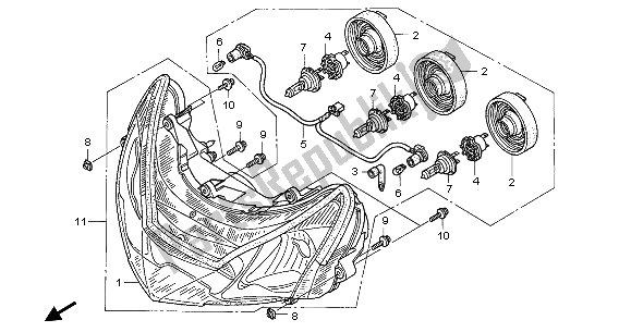 Tutte le parti per il Faro (uk) del Honda CBR 900 RR 2003