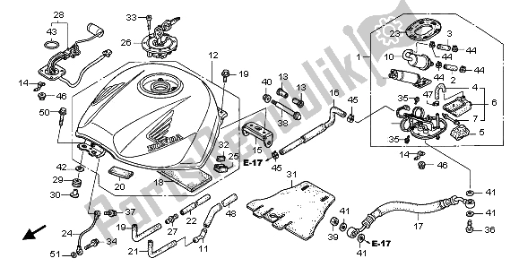 All parts for the Fuel Tank of the Honda VFR 800 2003