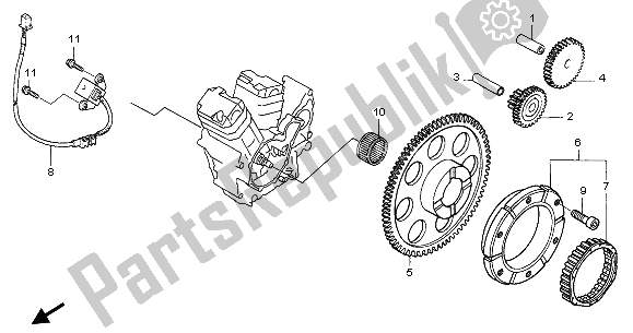 Todas las partes para Generador De Impulsos Y Embrague De Arranque de Honda NT 650V 2002