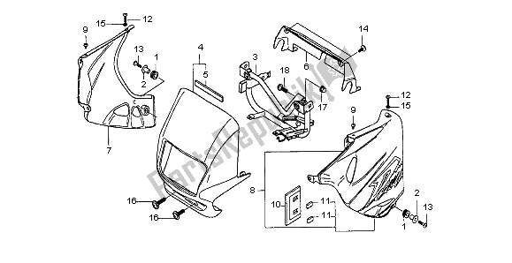 Toutes les pièces pour le Capot du Honda NX 650 1998