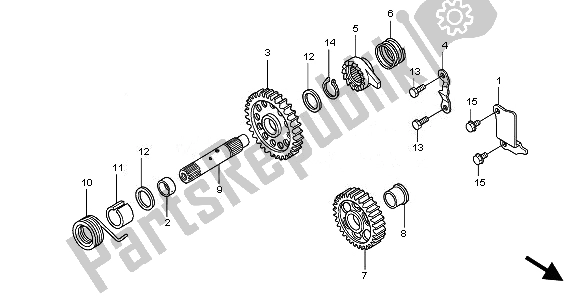 All parts for the Kick Starter Spindle of the Honda CRF 450R 2010