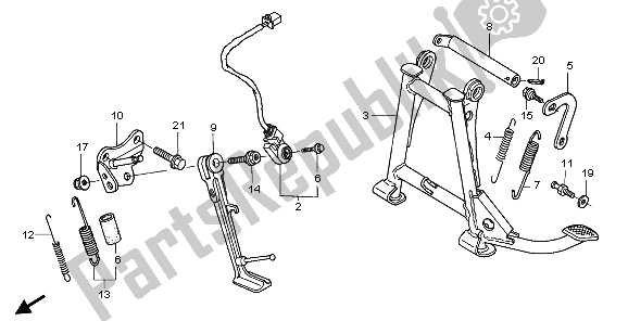 All parts for the Stand of the Honda ST 1300A 2006