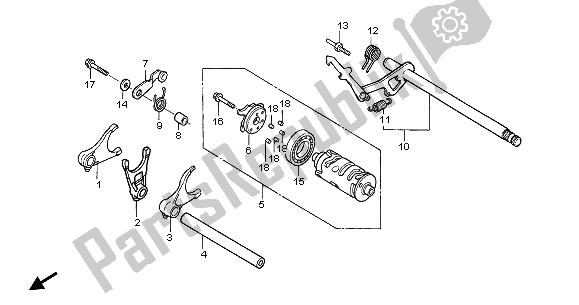 Alle onderdelen voor de Versnellingsbak van de Honda NT 650V 2003