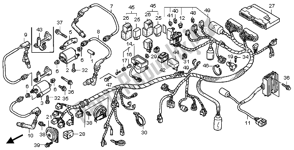 All parts for the Wire Harness of the Honda VTX 1800C1 2006