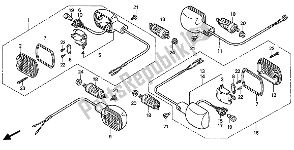 All parts for the Winker of the Honda CB 750F2 1994