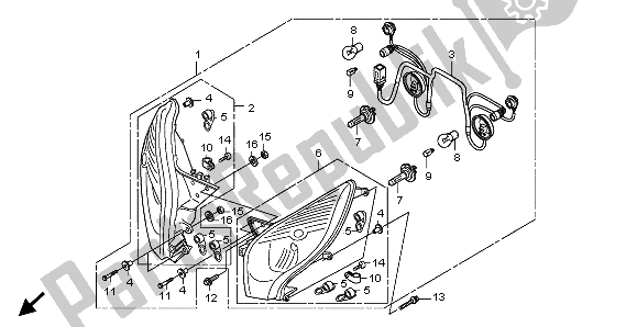 Tutte le parti per il Faro del Honda FES 150A 2007