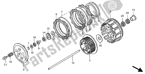 All parts for the Clutch of the Honda CRF 250X 2008