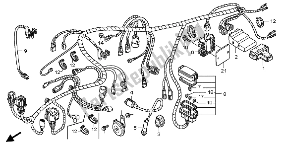 Toutes les pièces pour le Faisceau De Câbles du Honda TRX 500 FA Fourtrax Foreman 2002