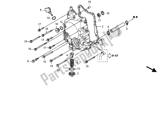 All parts for the Right Crankcase Cover of the Honda SH 125 2012