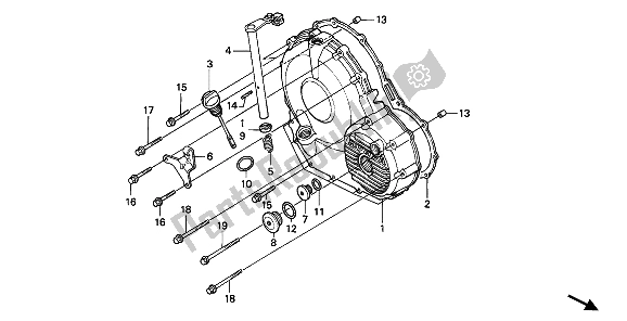 Todas las partes para Tapa Del Cárter Derecho de Honda CBR 600F 1987