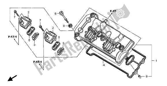 Tutte le parti per il Coperchio Della Testata del Honda CBR 600 RA 2009