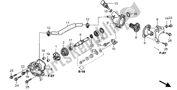 Tutte le parti per il Pompa Dell'acqua del Honda SH 125S 2007