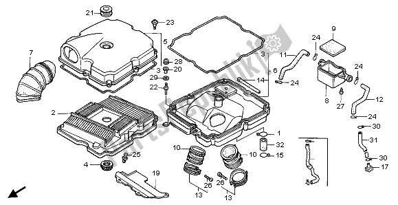 Todas as partes de Filtro De Ar do Honda NTV 650 1996