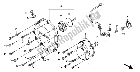 Todas las partes para Tapa Del Cárter Derecho de Honda CB 1300 SA 2009