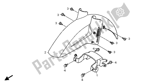 Tutte le parti per il Parafango Anteriore del Honda XL 1000 VA 2009