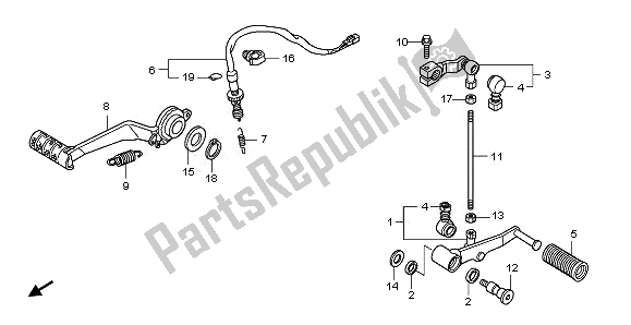 Tutte le parti per il Pedale del Honda CB 600 FA Hornet 2011